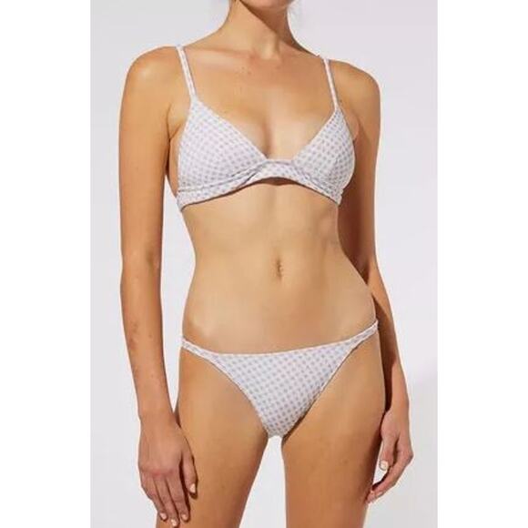 NWT Solid & Striped The Morgan Top & The Elle Bottom Set Lurex Gingham Women's S - Picture 1 of 6